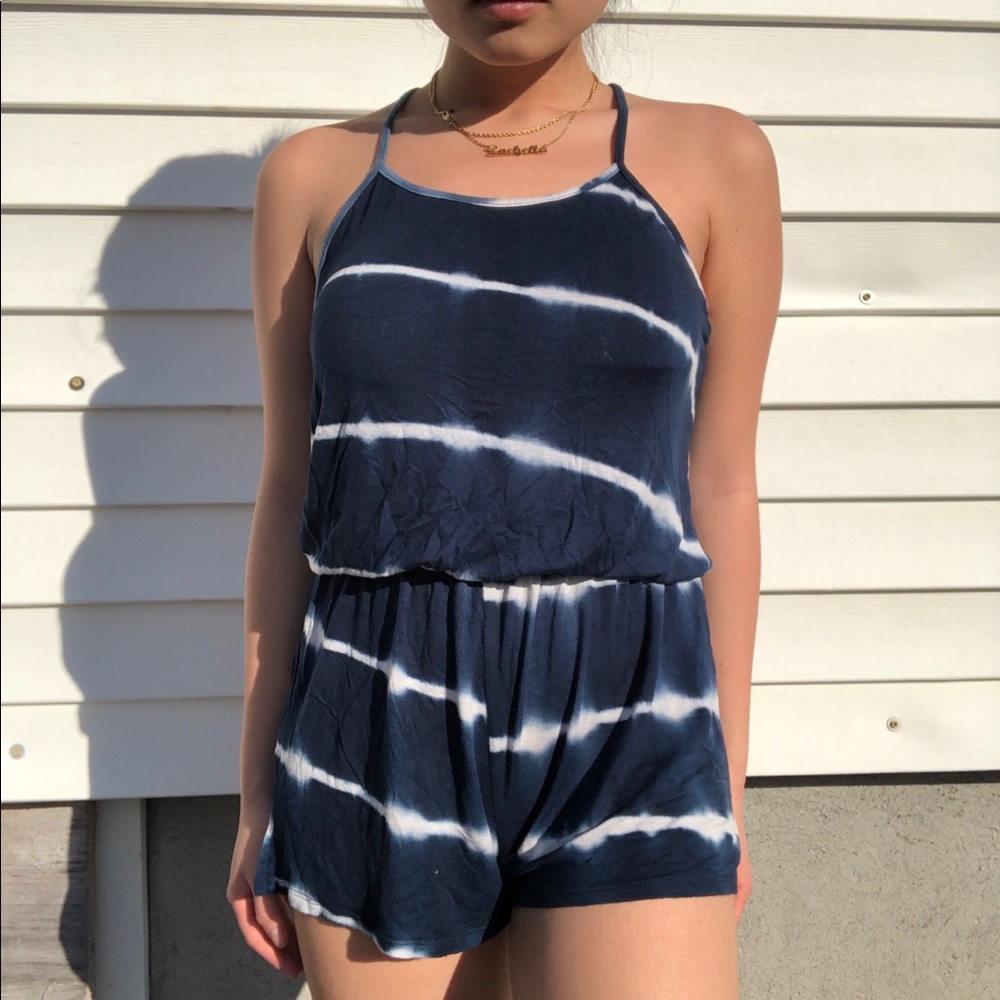 Acemi Blue & White Tie Dye Romper